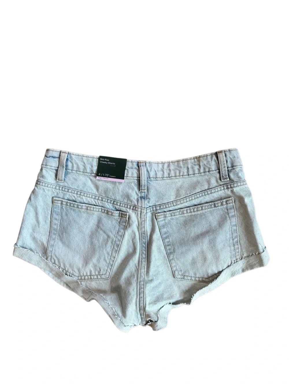 NWT Wild Fable Women's Mid Rise Cheeky Shorts in Light Wash Size 4